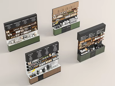 Modern coffee shop workbench display stand console 3d model