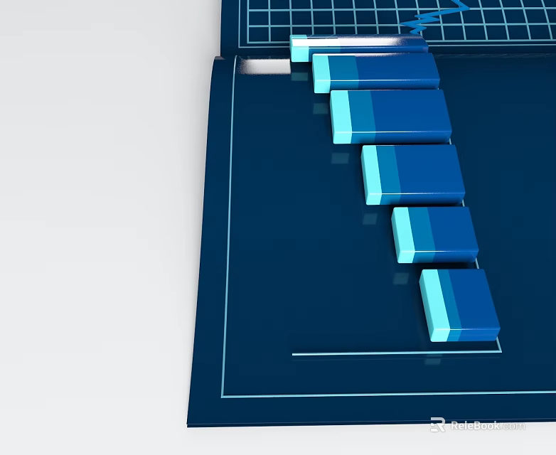 Blue Modular Commercial Equipment With Layered Structure And Grid Design 3d model