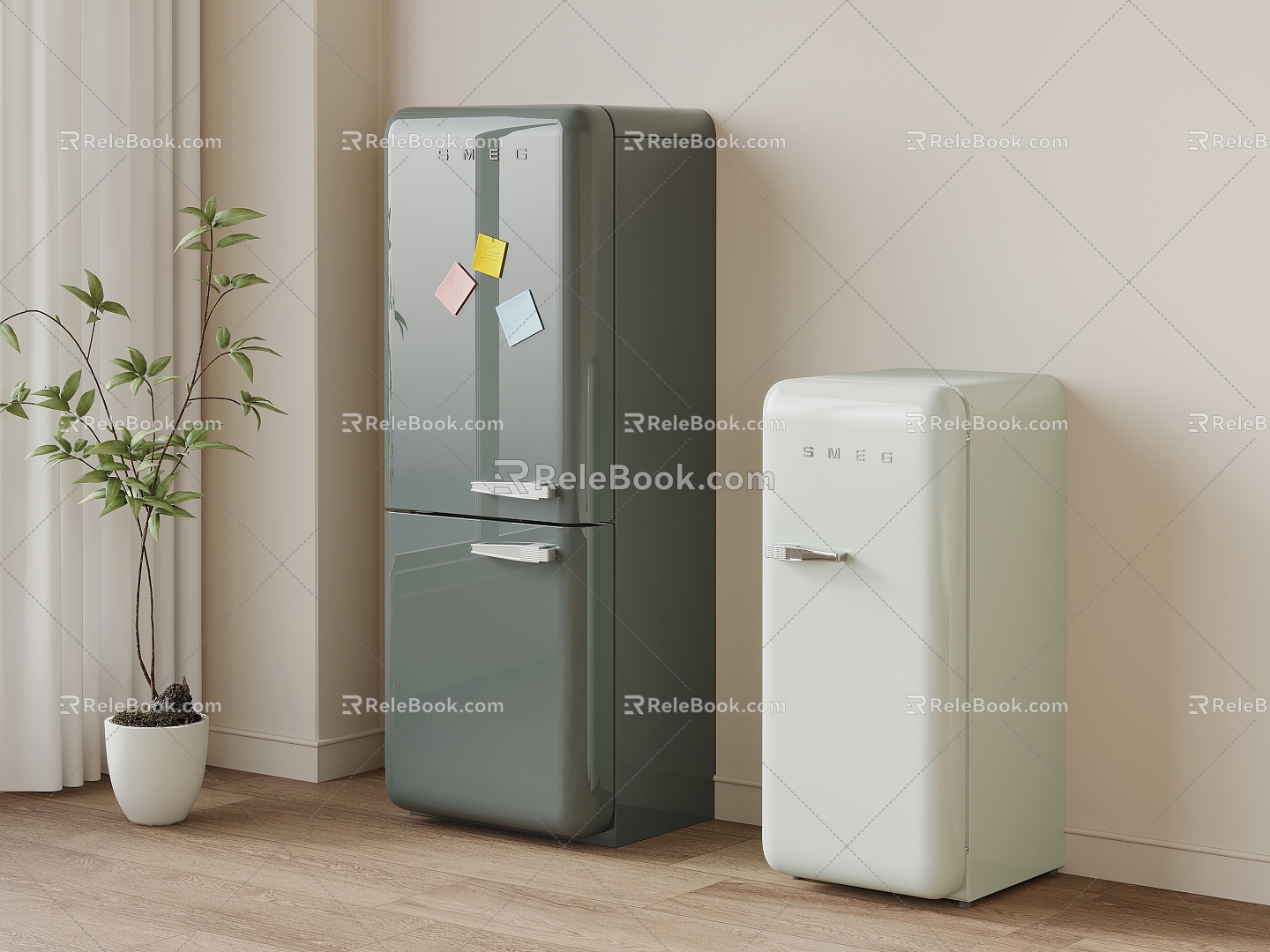 Mini refrigerator mini refrigerator single door refrigerator 3d model