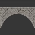 Classic Stone Arch Bridge With Diamond Pattern Stone Bricks Design