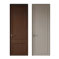Dark Brown And Light Gray Hinged Doors With Simple Design And Door Handles 3d model