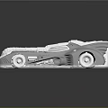 White and Gray Streamlined Model Cars With Wing Like Structures On Reflective Surface 3d model