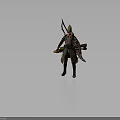 Armor Clad Warrior Character With Beast Creature Companion And Weapons 3d model