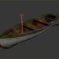 Vintage Christopher Bridge Wooden Boat With Wooden Oar And Classic Design