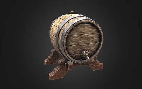 Industrial LOFT Red Wine Barrel Water Barrel Oak Barrel Beer Barrel 3d model