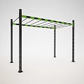 Industrial Equipment Metal Framework With Black Columns Green Beams And Adjustable Holes