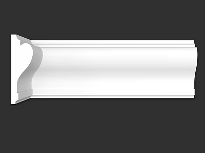 White Decorative Molding With Curved Smooth Surface For Interior Architectural Trim 3d model