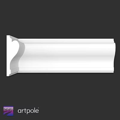 White Decorative Molding With Curved Smooth Surface For Interior Architectural Trim 3d model
