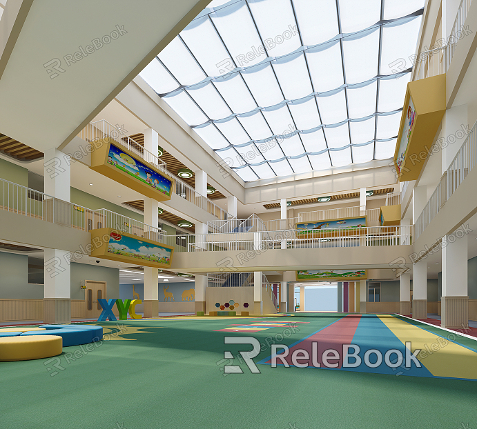 Modern Kindergarten Lobby Kindergarten Atrium Lobby model