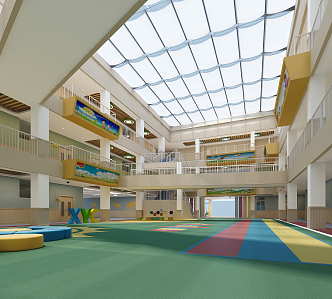 Modern Kindergarten Lobby Kindergarten Atrium Lobby 3d model