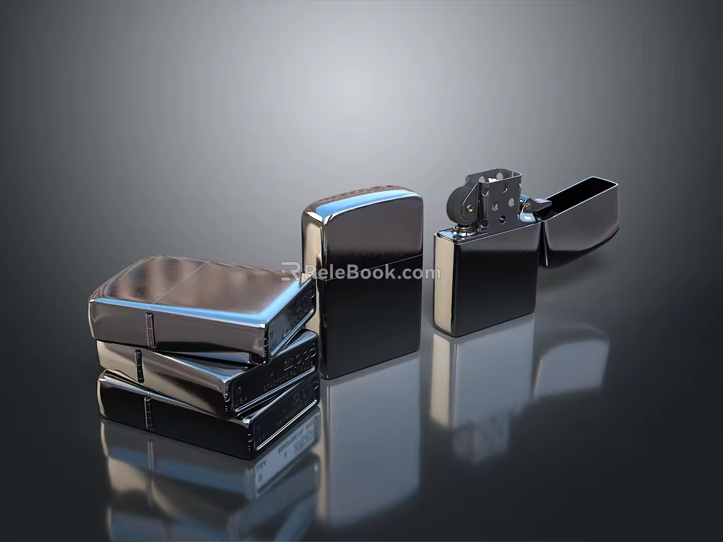 Lighter Mechanical Lighter Kerosene Lighter Windproof Lighter Realistic 3d model