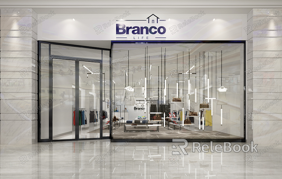 Modern Clothing Store Shopping Mall Clothing Store Facade model