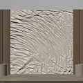 Elegant Modern Interior Wall Decor With Wavy Plaster Texture And Wood Grain Lighting