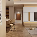 Modern Living And Dining Room Interior With White Sofa Round Coffee Table And Open Layout
