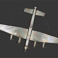 Detailed Vintage Military Airplane Model With Four Propellers Camouflage Paint And Roundel Markings
