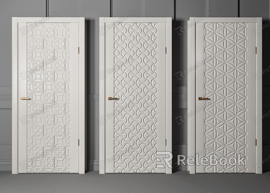 White solid wood door combination model