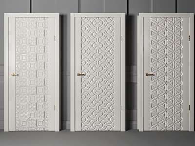 White solid wood door combination model