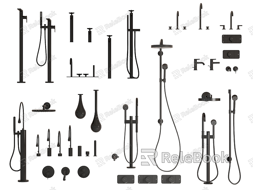 Shower faucet hardware model