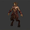 Anthropomorphic Mythical Creature Fantasy Character With Horns Leather Armor And Beast Legs 3d model