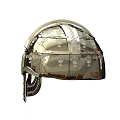 Vintage Ornate Metal Helmet With Intricate Carvings For Home Decor