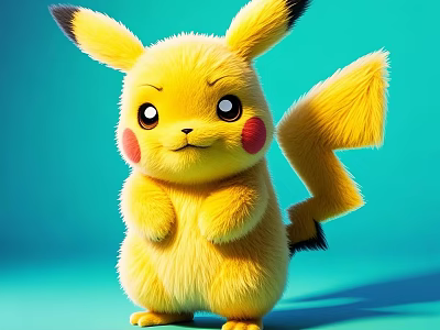 Cute Yellow Reptile Standing On Blue Background With Vibrant Appearance 3d model