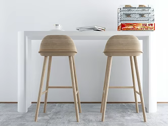 Modern Bar Chair Combination Bar Dining Table and Chair 3d model