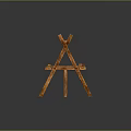 Wooden Leisure Chair with Armrests Crossed Frame and Smooth Surface on Dark Background