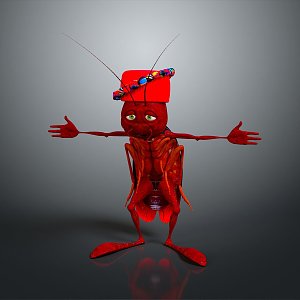 grasshopper insect cartoon locust animation locust anime locust anime game character 3d model