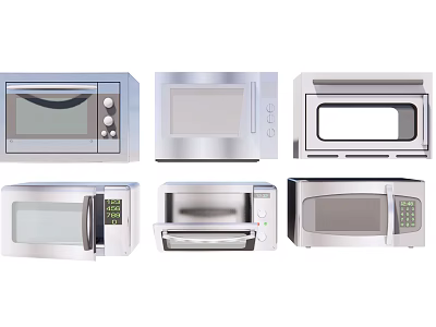 Diverse Kitchen Appliances Showcasing Various Modern Microwave Designs For Home Use 3d model