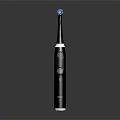Black Electric Toothbrush With Blue LED Head And Control Buttons 3d model
