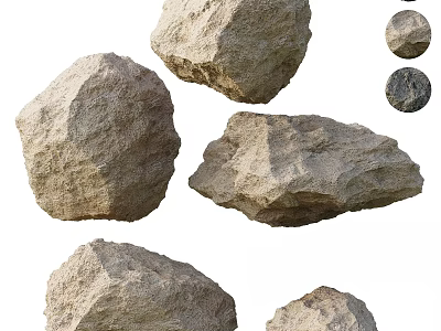 Natural Rough Stone And Solid Wood Materials For Interior Decor Projects 3d model