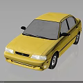 Vibrant Yellow Sedan With Clean Sleek Exterior Design And Reflective Surface