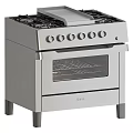 Stainless Steel Gas Range Cooker With Glass Door Oven And Control Knobs For Kitchen Appliance