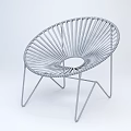 Modern Rattan Leisure Chair With Round Design And Metal Frame