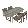 Modern Elegant Wooden Dining Chairs With Linen Cushions And Marble Top Table