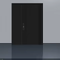 Modern Black Hinged Door With Sleek Surface And Silver Lockset Interior Design 3d model