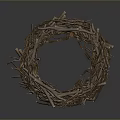 Bird Nest Crafted From Intertwined Branches With Natural Circular Shape 3d model