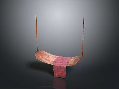 Modern Wooden Hanging Chair Home Furniture With Soft Fabric Seat And Minimalist Design 3d model