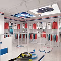 FILA Clothing Store With Window Display And Colorful Apparel On Racks