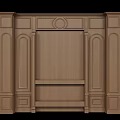 Wooden Decorative Panel Wall Design Featuring Elegant Vertical And Horizontal Lines 3d model