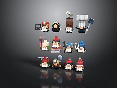 Assorted Decorative Household Figurines With Various Colors And Unique Designs 3d model