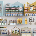 Maternal and Baby Store Shelf Exclusive Store Shelf Maternal and Baby Store Display Rack Maternal and Baby Store Display Cabinet 3d model