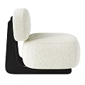 Beige Single Sofa With Plush Fabric Modern Minimalist Design And Black Wooden Legs