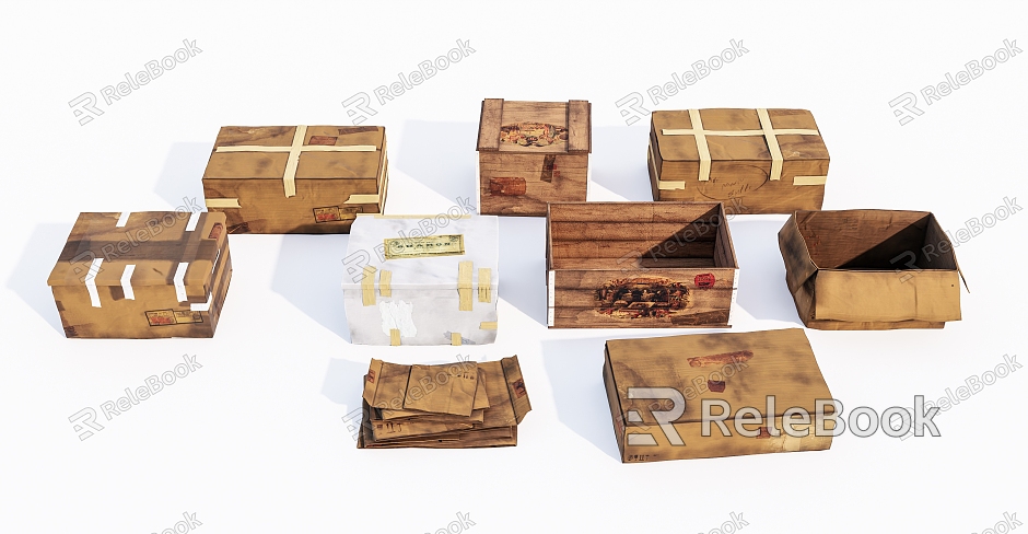 modern wooden case old paper box wooden case combination model