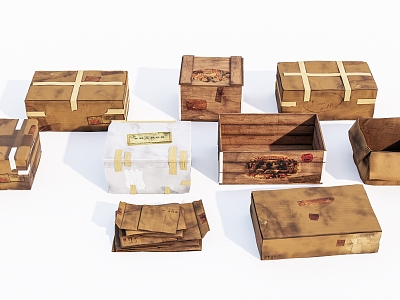 modern wooden case old paper box wooden case combination model