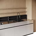 Modern Kitchen Interior With Light Wood Cabinets Island Counter And Built In Appliances