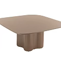 Modern Brown Dining Table With Unique Stylish Base And Smooth Surface 3d model