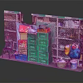 Organized Household Supplies Storage With Green Boxes Multiple Baskets Bags And Metal Shelves