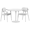 Modern Round Table And Chairs Set With Wooden Frame Upholstered Seats Metal Legs
