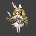 Modern game character hand-painted magic elf 3d model